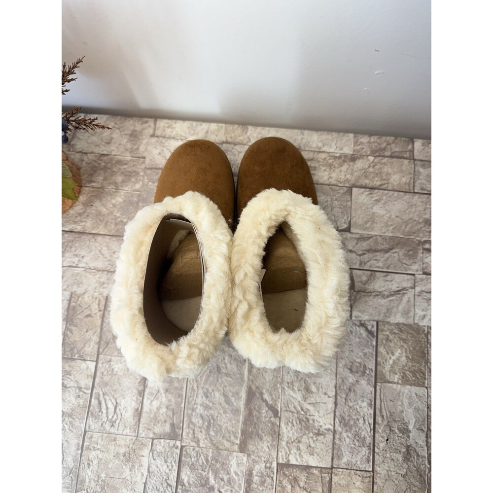 SO Faux Fur Cuff Ankle Boots Size 6 Chestnut color Brand New in Box Never worn - Picture 5 of 9